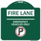 Signmission Fire Lane Emergency Vehicles With No ParkingHeavy-Gauge Aluminum Sign, 18" x 18", GW-1818-24015 A-DES-GW-1818-24015 - alternate 1